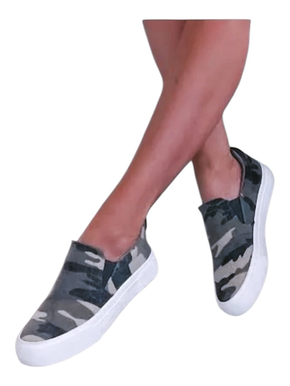 RESTRICTED Vola Camouflage Slip-On Thick Platform Sneakers - Olive Green 8.5